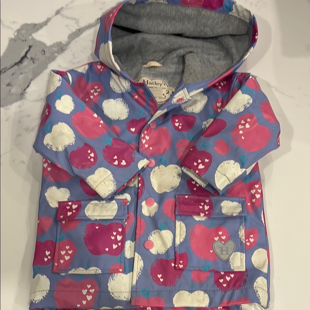 Hatley 2T Heart Patterned Raincoat